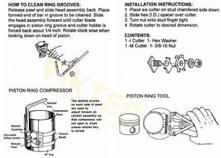 Viktec Car Engine Piston Ring Compressor Service Tool Set & Piston Ring Pliers with Adjustable Safety Screws