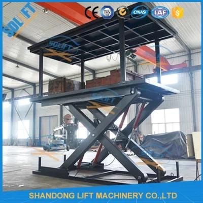 Double Layers Hydraulic Electric Scissor Car Lift for Home Garage