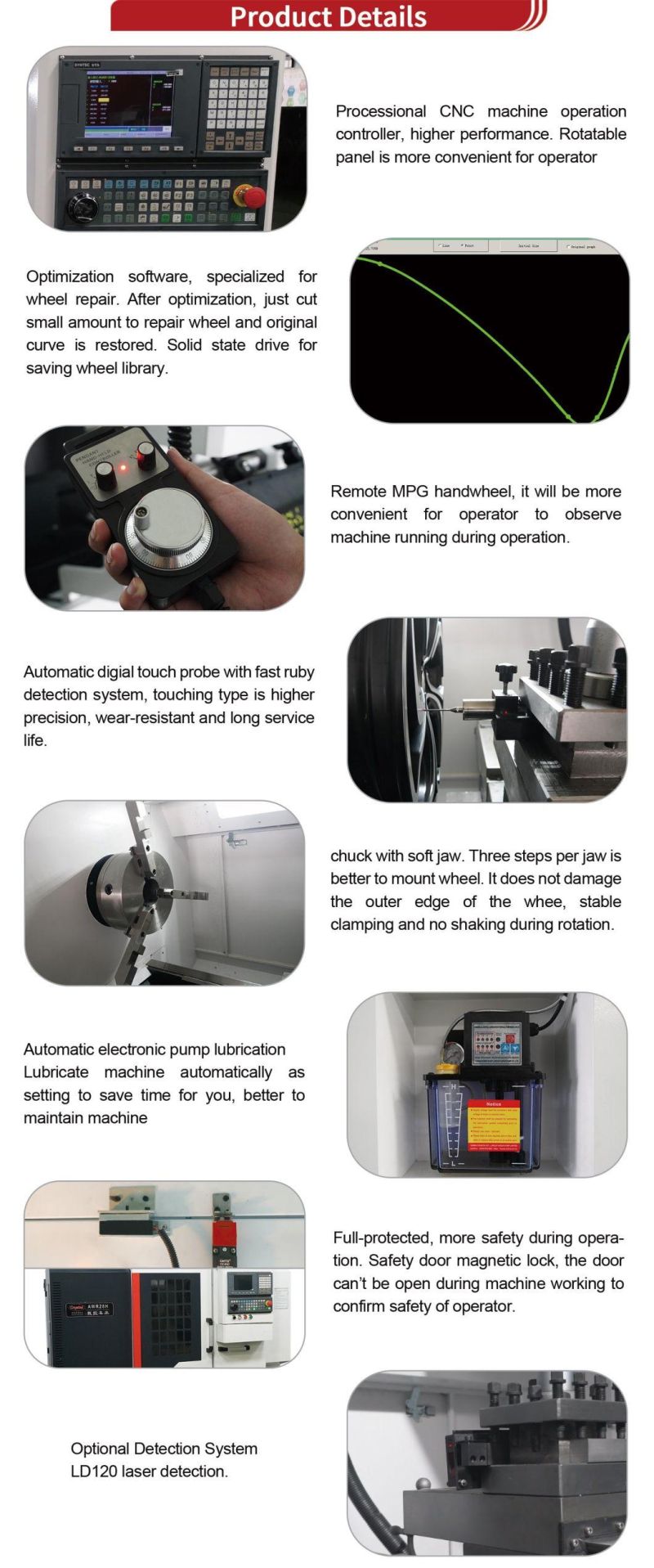 Alloy Wheel Rim Repair and Refurbish Machine CNC Lathe Awr28h