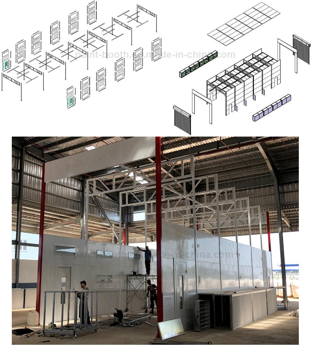 Australian / New Zealand Standard Spray Painting Room / Paint Baking Room with 3 Axis Integrated Painters Lift