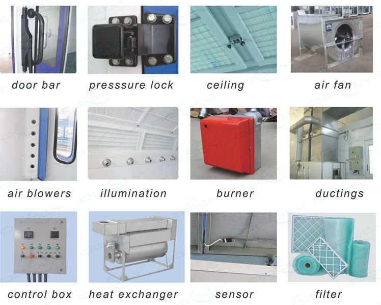 Electric Heating Auto Baking Oven Spray Booth with Oil Burner