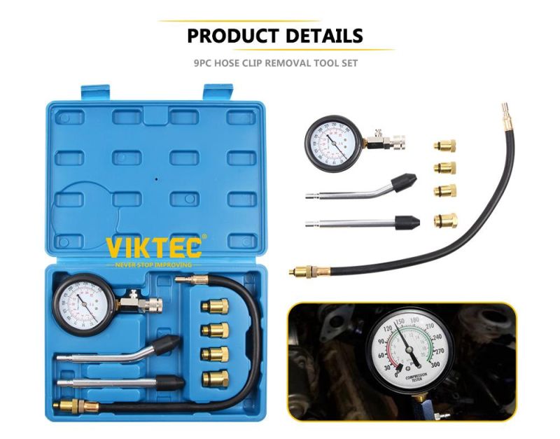 Vt01053b Ce Viktec 9PC Petrol Engine Compression Test Kit