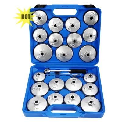 23PCS Aluminum Alloy Cup Type Oil Filter Cap Wrench Socket Removal Tool Set with 1/2&quot; Dr.