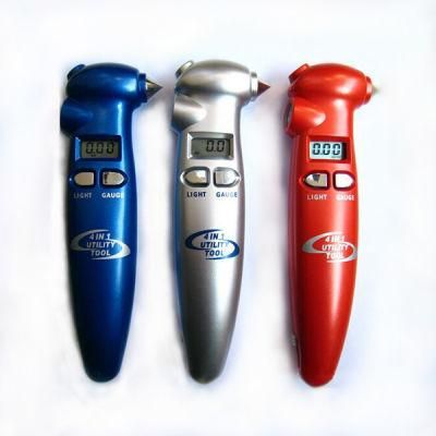 4 in 1 Emergency Car Tool Digital Tire Pressure Gauge