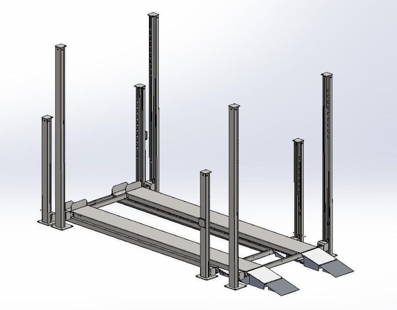 Hydraulic 3 Cars Four Post Parking System