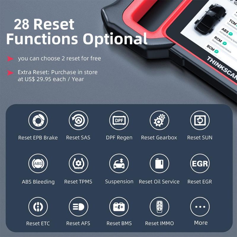 Thinkcar Thinkscan Plus S2 Free Update with 3 System DPF Oil ABS Reset Diagnostic Tools Professional OBD2 Automotive Scanner