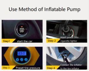 Digital Display Portable Car Tyre Inflator with Preset Pressure