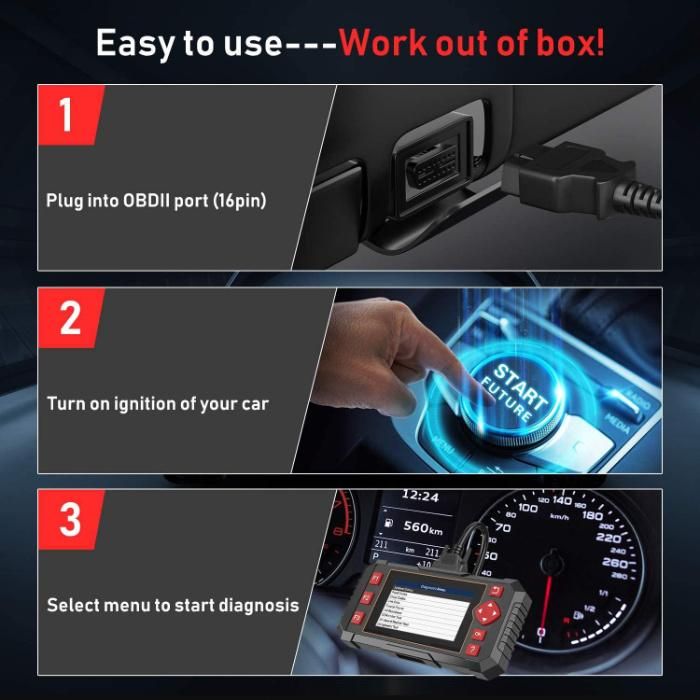 Full Function and Full System Vehicle Scanner Car Diagnostic Machine for All Cars OBD2 Diagnostics