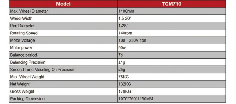 Tcm-710 Wheel Balancer High-Precision Automatic Tyre Work Wheel Balancer