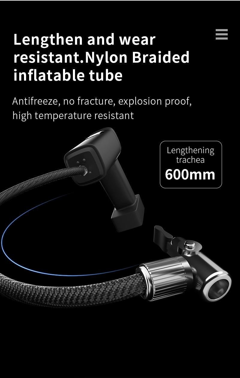 Light Weight Portable Air Compressor Car Tyre Inflator Heavy Duty Pump Tire Inflator Inflatable Pump with LED Light