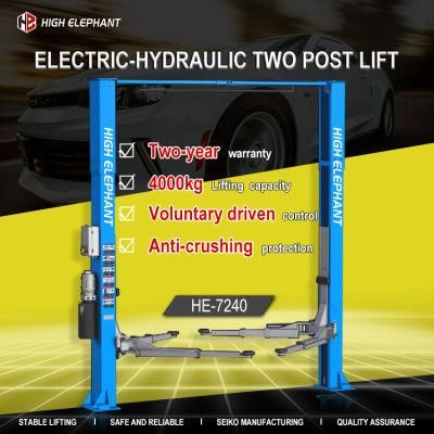 Electric Hydraulic Auto Two Post Car Lift 4000kg Hoist Equipment Vehicles Clear Floor