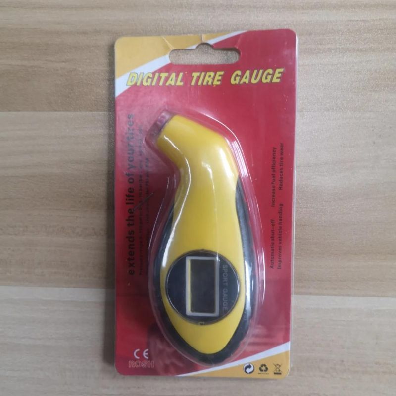 Mini Yellow Tire Inflation Car Tool Digital Tire Pressure Gauge LCD Display