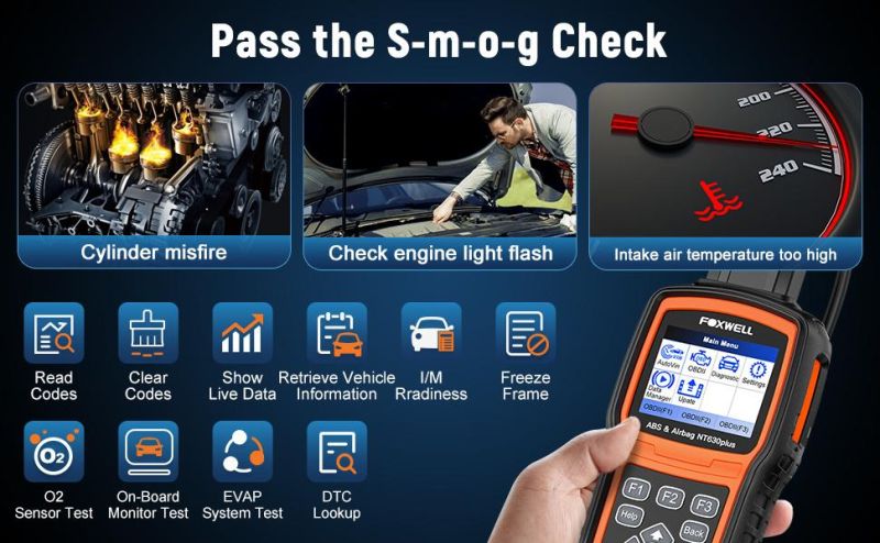 Foxwell Nt630 Plus OBD2 Automotive Scanner Engine Check ABS SRS Airbag Sas Reset Crash Data Odb OBD 2 Auto Car Diagnostic Tool