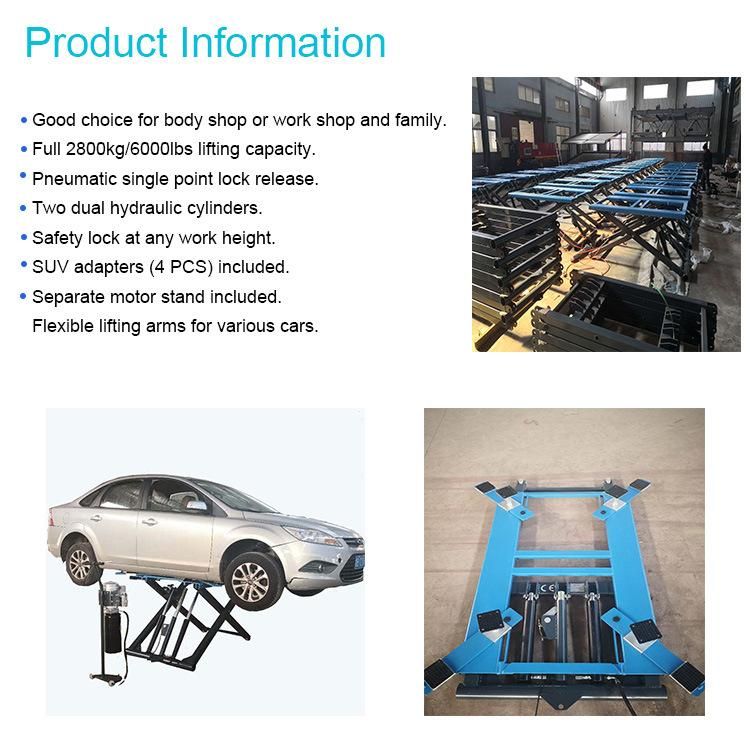 Factory Direct Supply Two Cylinder Mobile Hydraulic Scissor Car Lift with CE