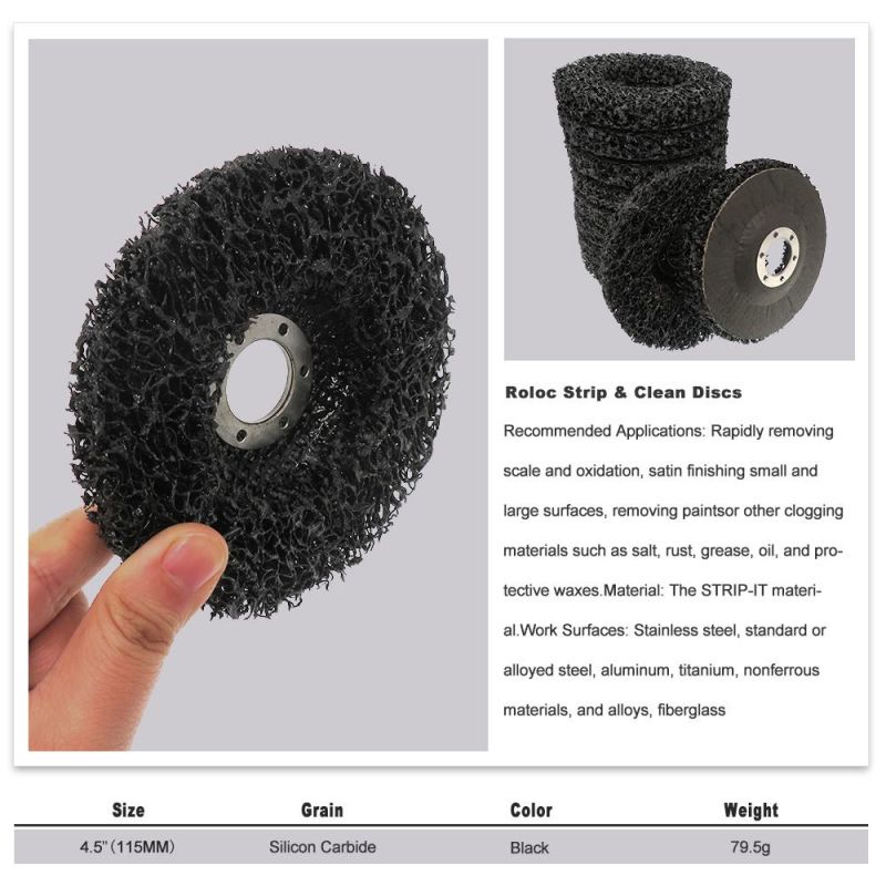 4.5 Inch 115mm Roll Lock Strip and Clean Discs for Rust Paint Flaking Materials Removal