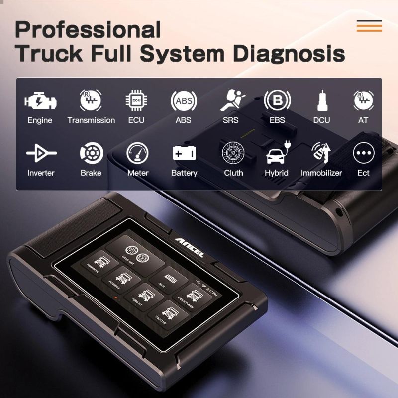 Ancel HD3100 12V Car and 24V Heavy Duty Diesel Truck Diagnostic Scanner 2 in 1 Full System OBD2 Auto Scanner Lifetime Free Update