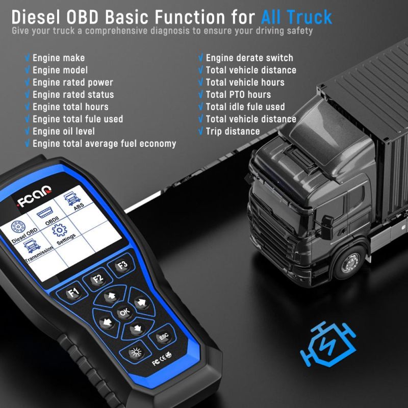 Fcar F507 Heavy Duty Diesel Truck Car Diagnostic Tool ABS Ger Reast Pickup Bus Excavator OBD2 Automotive Diagnostic Scanner