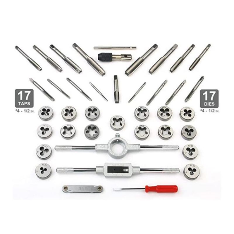 Metric Size M3, M4, M5, M6, M7, M8, M10, M12, Both Coarse and Fine Teeth Essential Threading Tool Kit 40PCS Premium Tap and Die Set