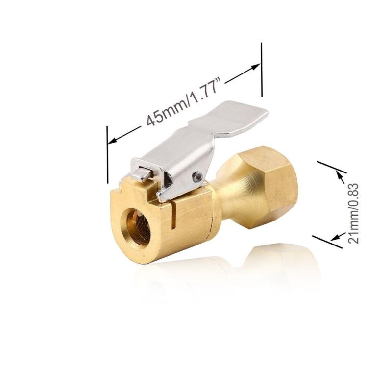 Portable Locking Flow Lock on Tire Chuck with Clip Compressor Accessories