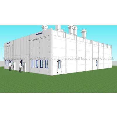 Bus Spraying and Baking Booth with Drive-Through Electric Entrance Doors