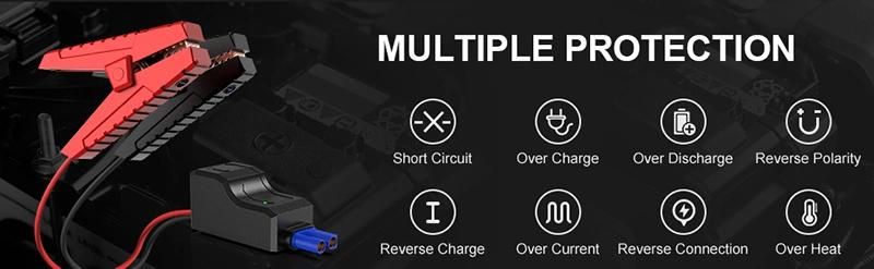 Portable 1600A Peak Current Car Jump Pack Vehicle Battery Jumper Box Lithium Jump Starter