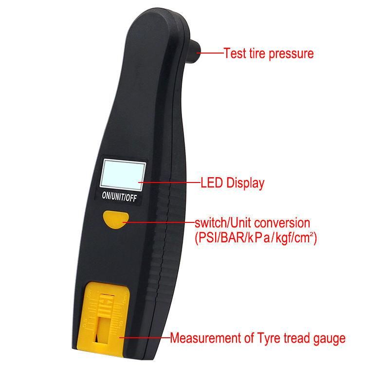 0-100 Psi 2in1 Multifunctional LED Tire Pressure Detector Digital Gauge