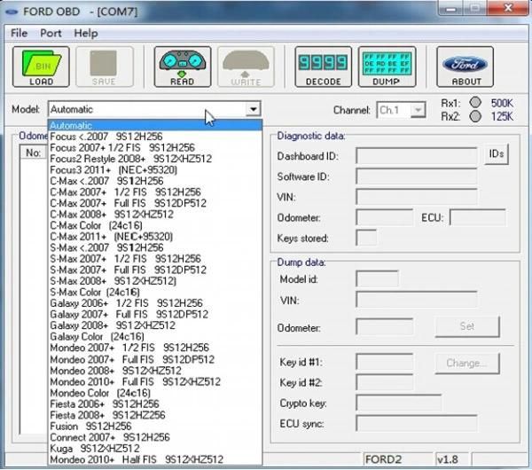 OBD2 Odometer Correct and Immobiliser Key Programming Tool for Ford