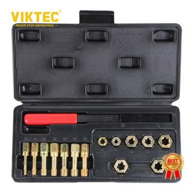 Hand Tool for 15 PCS Auto Body Kit Thread Restoring Tap, Die &File Kit