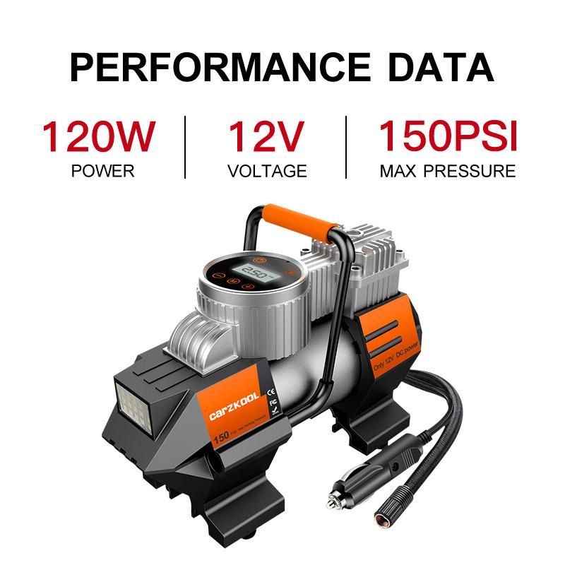 Heavy Duty Car Pump Metal Pump Car Air Compressor Digital Tire Inflator