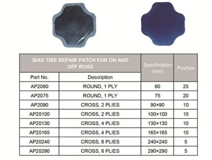 Radial and Bias-Ply Tire Repair Patch Small Medium Large