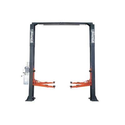 on-7214/4.5 Clearfloor 2 Post Lifts Two Side Manual Release and Dual Chain Drive Cylinders.