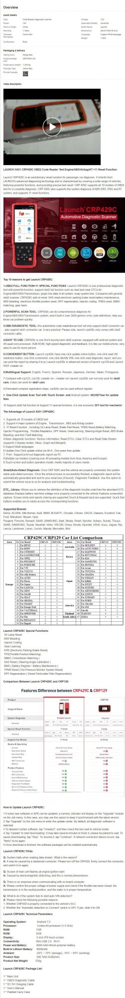 Crp Code Reading Card Contains 11 Special Function