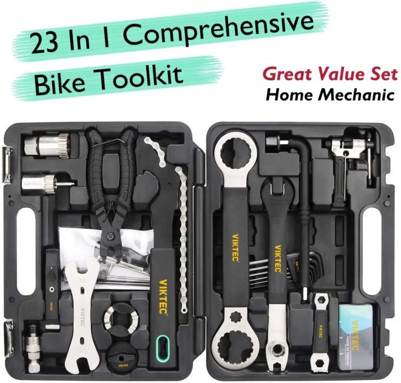 Viktec Mountain/Road Bike Maintenance Tool Set 23PC Bike Repair Tool Kit Bicycle Tool