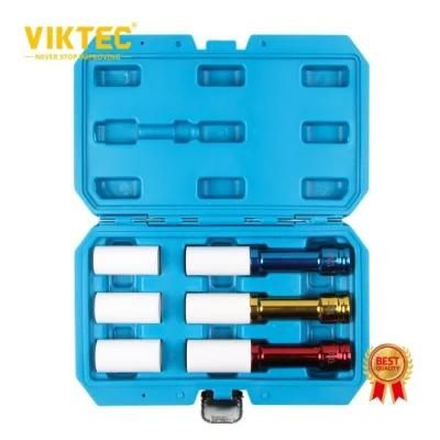 Viktec CE 3PC 1/2&quot;Sq Drive Alloy Wheel Deep Impact Socket Set with 3 Extra Plastic Sleeves (VT01223C)