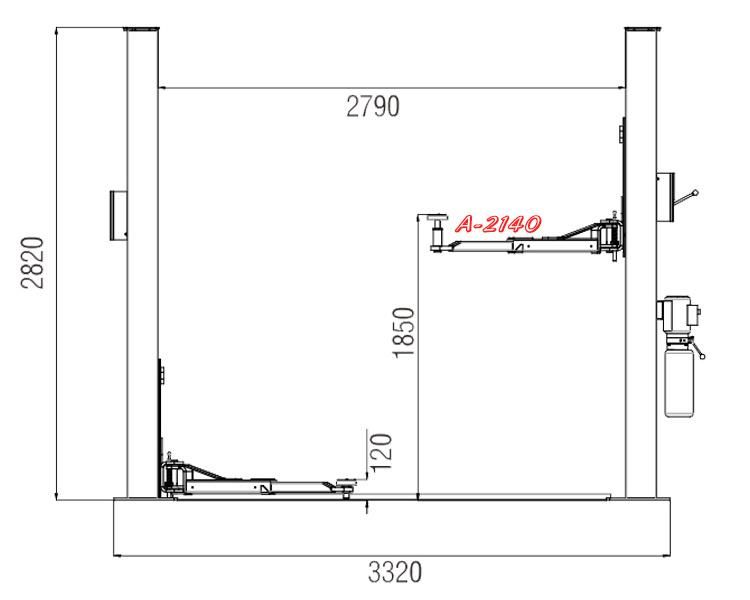 Vico 2 Post Lift Vehicle Hoist 2 Post Car Elevator 3t