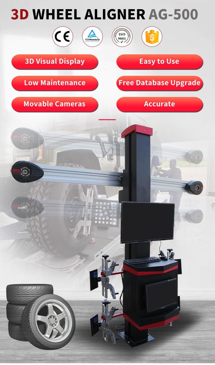 2021 Hot Car 5D Car Four Wheel Aligner Factory Price 3D Wheel Alignment Machine with CE & ISO Certificate