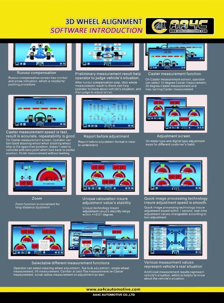 AA4c Camera Beammanuallymove+2monitors 3D Wheel Alignment Equipment (AA-DT111CT)