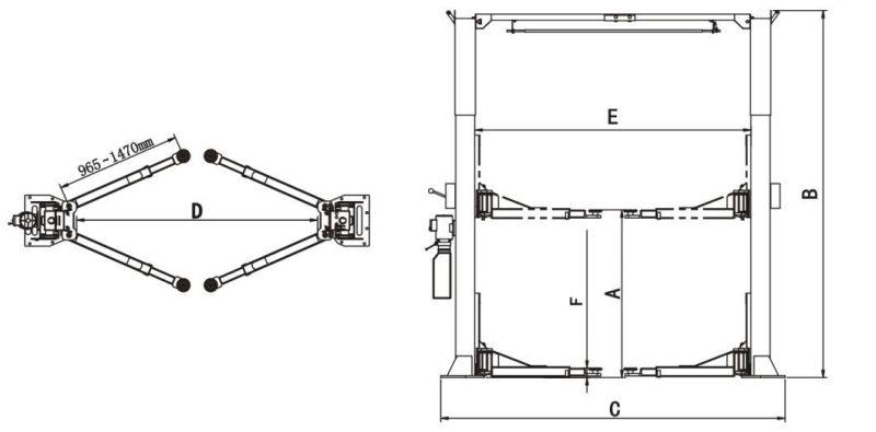 High Safety Cheanfloor 2 Post Truck Elevator with Ce Certificate (212C)