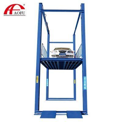Aofu Heavy Duty Hydraulic Vertical Car Parking Lift 4 Post Garage Car Elevator Four Post Car Lift for Sale