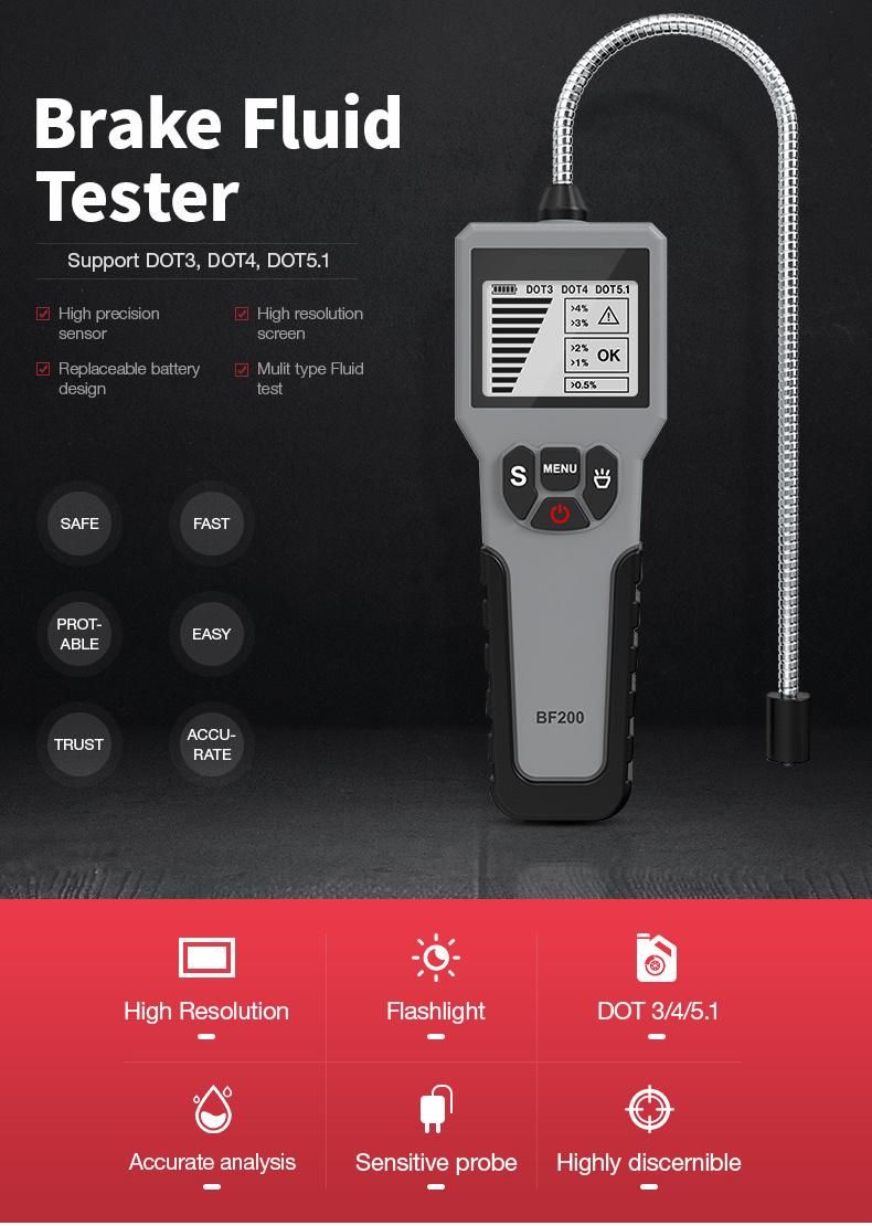 Ediag Seril Brake Oil Detector Bf200 Multifunctional Best Design Convenient and Easy to Use a Variety of Oil Type Detection Pens