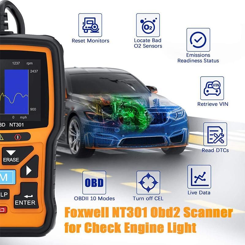 OBD2 Scanner Professional Mechanic Obdii Diagnostic Code Reader Tool for Check Engine Light