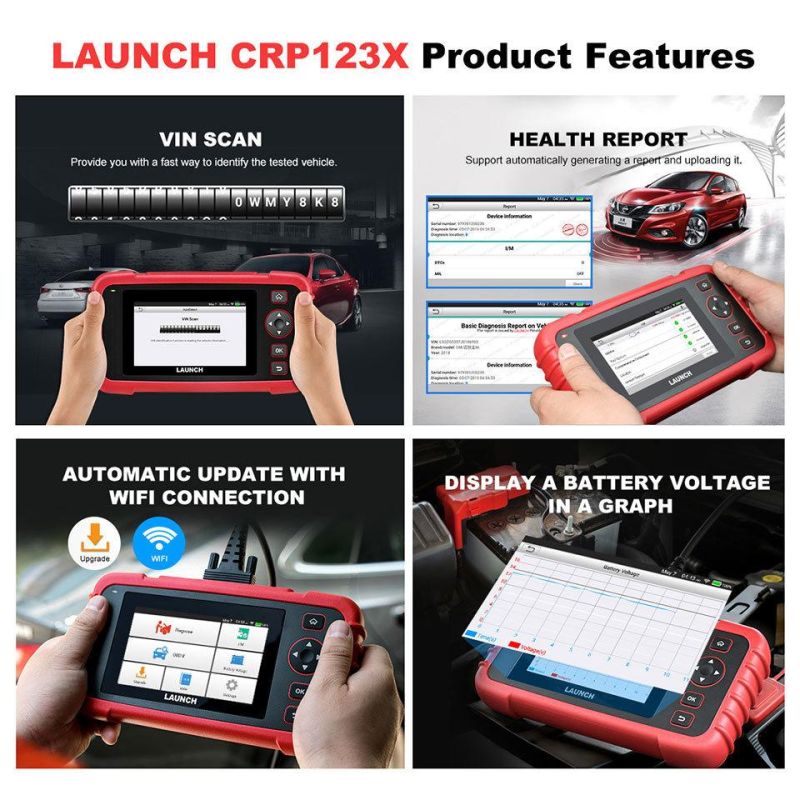 Launch Crp123X OBD2 Code Reader for Engine Transmission ABS SRS Diagnostics with Autovin Service Lifetime Free Update Online