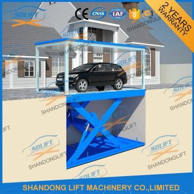 Underground Car Lift System with Roof Covering