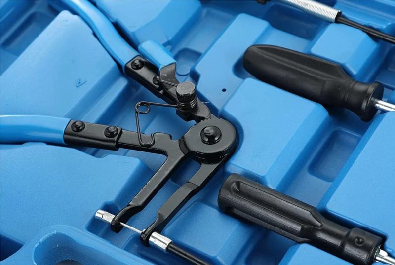 9PC Hose Clamp Pliers, Long Reach Wire Spring Hose Clamp Pliers Remover for Automotive Coolant Radiator Heater and Water Hose with Band Flat or Large Clamps
