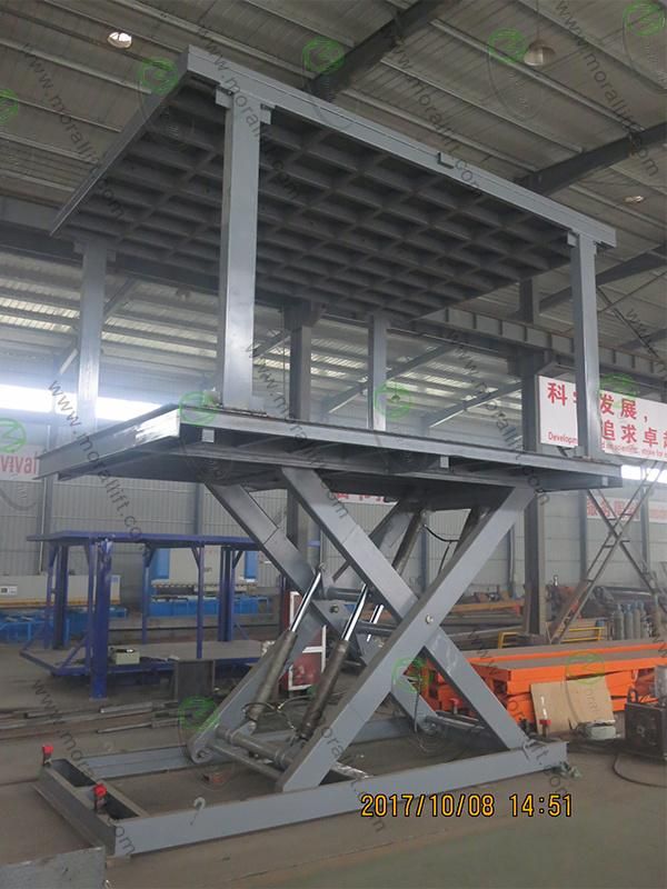 Double Parking Garage Car Lift with Scissor Design