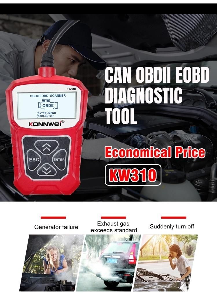 Konnwei OBD2 Auto Diagnostic Tools Key Progammer for Car, Heavy Duty Truck Excavator