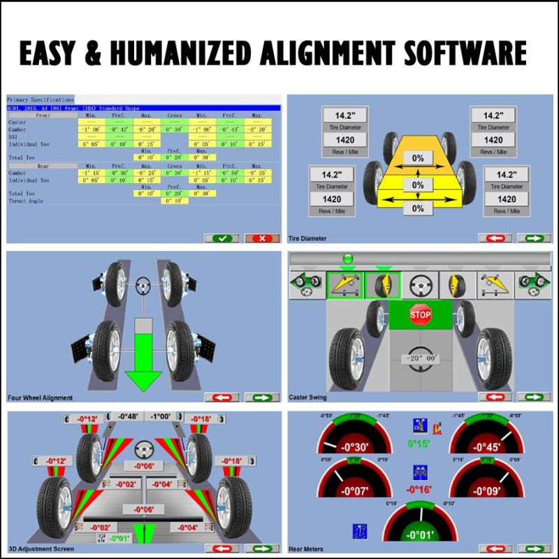 2020 New Design 3D Wheel Aligner with Movable Beams