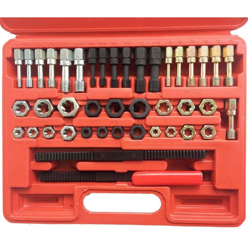 Viktec Universal 42PCS Thread Chaser Set, Rethread Repair Tool, Fractional and Metric Thread Restorer Tool Kit (VT01071)