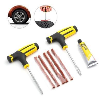 Tubeless Tyre Tire Puncture Repair Plug Kit Needle Patch Fix Tools Cement Useful
