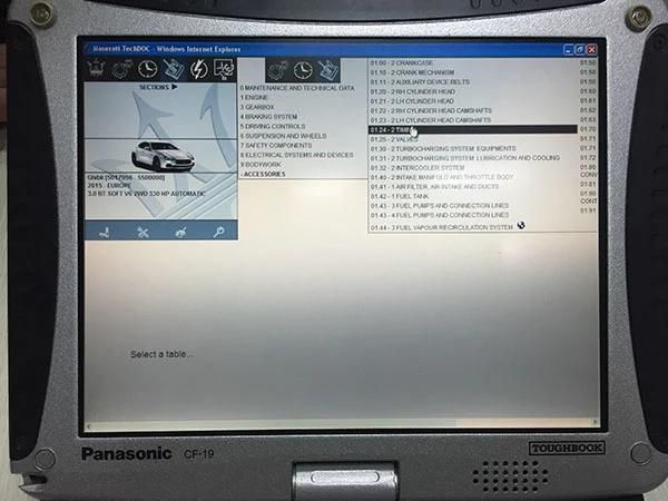 Mdvci Maserati Detector SD3 Support Programming and Diagnosis with Maintenance Data Installed on Panasonic CF19 Ready to Use